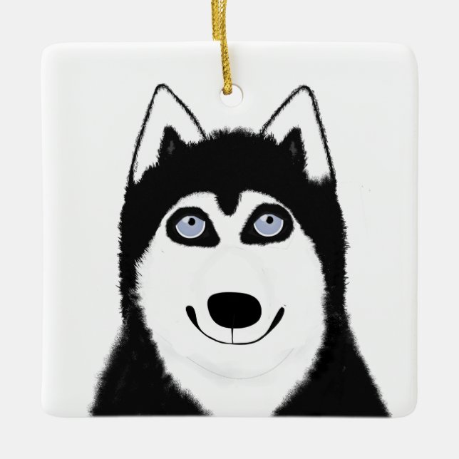 Adorno De Cerámica Husky Ornament (Anverso)