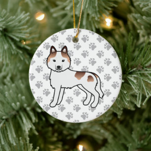 Adorno De Cerámica Husky Siberiano de dibujos animados lindos pelirro