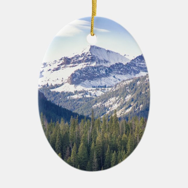 Adorno De Cerámica Hyalite enarbola Bozeman, Montana (Frente)