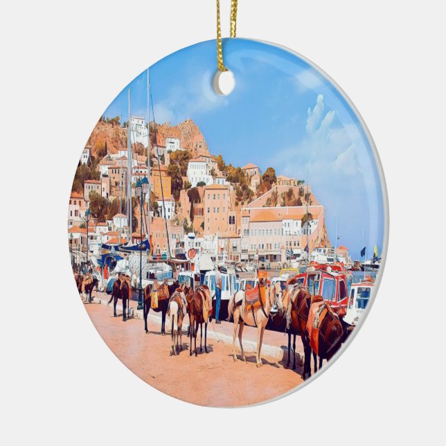 Adorno De Cerámica HYDRA - mulas en el puerto (Izquierda)