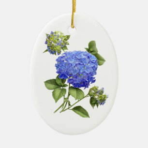Adorno De Cerámica Hydrangeas azules