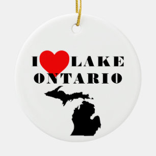 Adorno De Cerámica I corazón Lago Ontario orgullo Gran Estado del Lag
