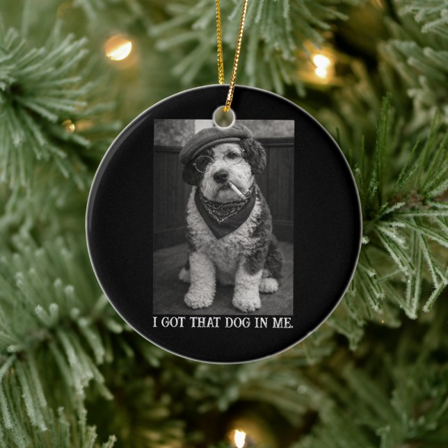 Adorno De Cerámica I Got That Dog In Me Funny Sheepadoodle Photo (Árbol)