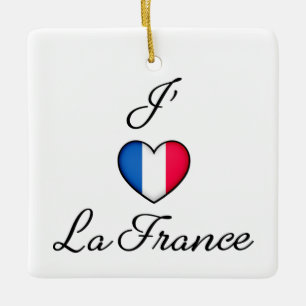 Adorno De Cerámica "I heart France" Orgullo francés "J'adore La Fran