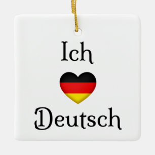 Adorno De Cerámica "I Heart German", asignatura favorita de la escuel