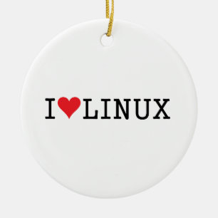 Adorno De Cerámica I Heart Linux 2