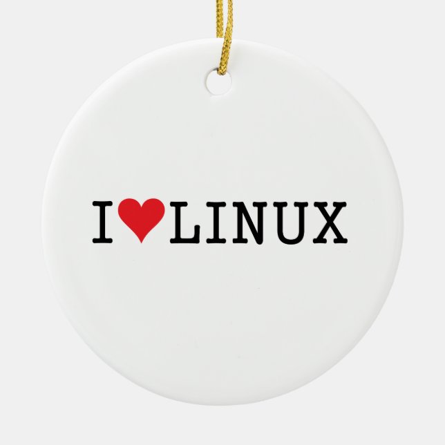 Adorno De Cerámica I Heart Linux 2 (Frente)