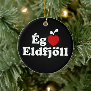 Adorno De Cerámica I Heart (Love) Volcanes [Ég Elska Eldfjöll]