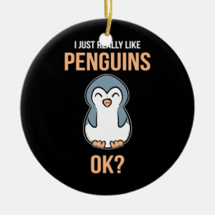 Adorno De Cerámica I Just Really Like Penguin
