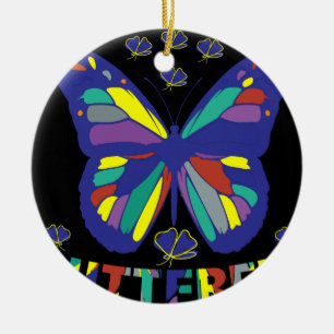 Adorno De Cerámica i-love-butterfly-typography-comillas-vintage