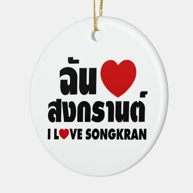 Adorno De Cerámica I Love (Heart) Songkran (Izquierda)