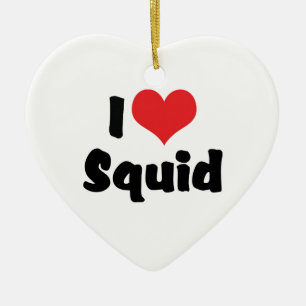Adorno De Cerámica I Love Heart Squid