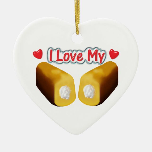 Adorno De Cerámica I Love My Twinkies Christmas Ornament (Frente)