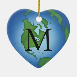 Adorno De Cerámica I Love Planet Earth Environmental Awareness Person