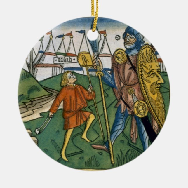 Adorno De Cerámica I Samuel 17 1-58 Davides derrota a Goliat y (Frente)