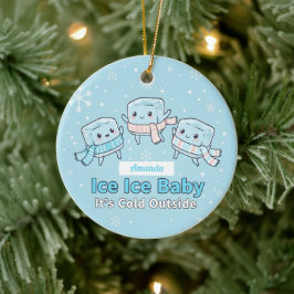 Adorno De Cerámica Ice Ice Baby Está Hielo Afuera Divertida Navidad