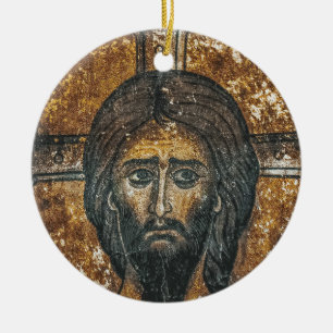 Adorno De Cerámica Icono bizantino de Jesucristo