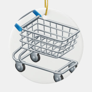 Adorno De Cerámica Icono de la carretilla de las compras