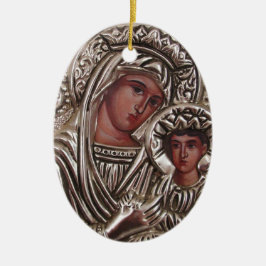 Adorno De Cerámica Icono de la madre y del niño, Madonna y Jesús en