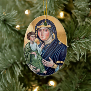 Adorno De Cerámica Icono de Maria Advocata Nostra