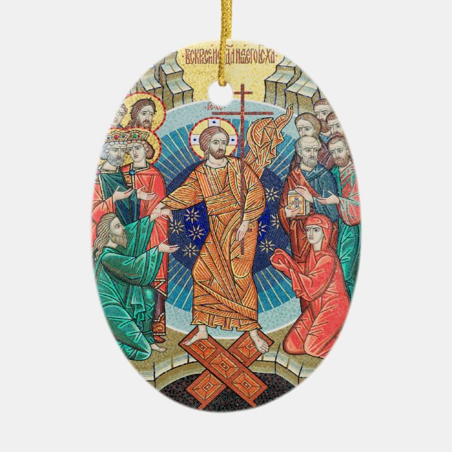 Adorno De Cerámica Icono de mosaico ruso (Frente)