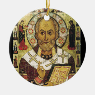 Adorno De Cerámica Icono de San Nicolás Santa Nick Santa 1294