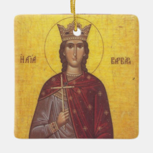 Adorno De Cerámica Icono de Santa Bárbara