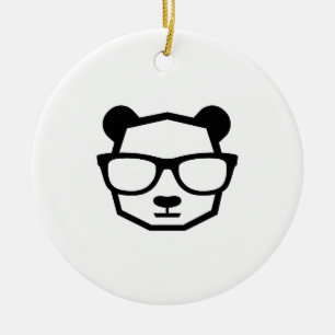 Adorno De Cerámica Icono geométrico de Panda Friki Genial