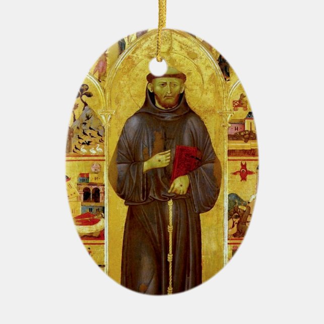 Adorno De Cerámica Iconografía medieval de los Franciscos de Asís del (Frente)