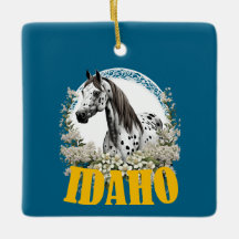 Idaho Appaloosa Con Borde De Camiseta De Flores