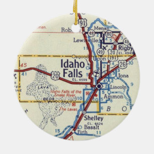 Adorno De Cerámica Idaho cae mapa de cosechas