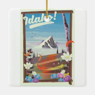 Adorno De Cerámica ¡Idaho! cartel de viaje del paisaje