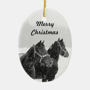 Adorno De Cerámica Idea de regalo de Entusiasta del Caballo de Navida
