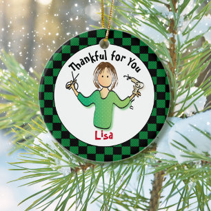 Adorno De Cerámica Idea de regalo estilista para ella - Personalizada