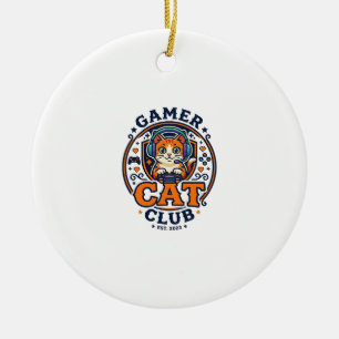 Adorno De Cerámica Idea de regalo para mamá gata jugadora - Gamer Cat