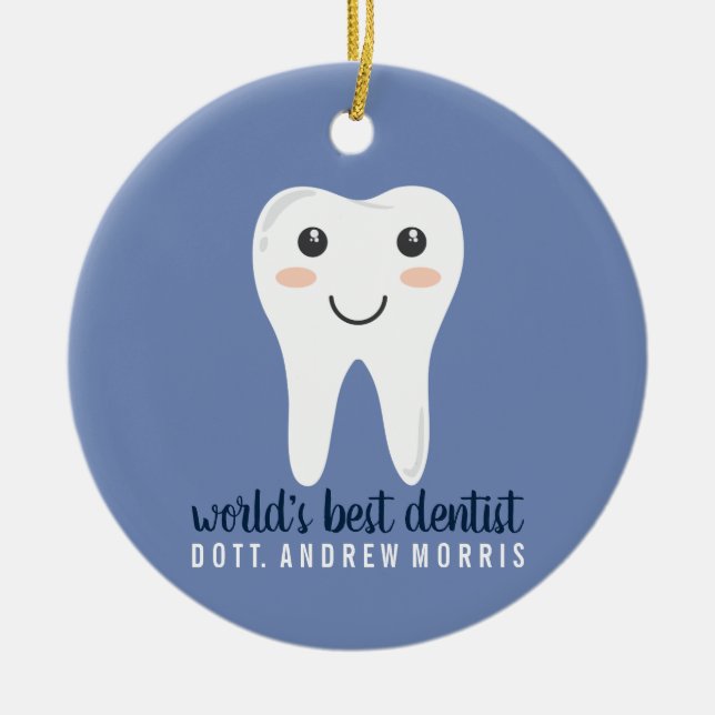 Adorno De Cerámica Idea de regalo personalizada para dentistas (Frente)