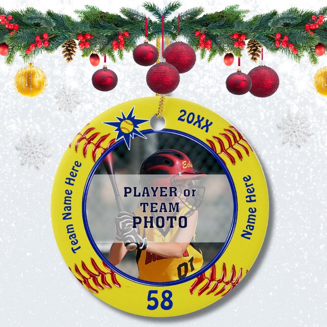 Adorno De Cerámica Ideas de regalo del equipo de softball fotográfico (Subido por el creador)