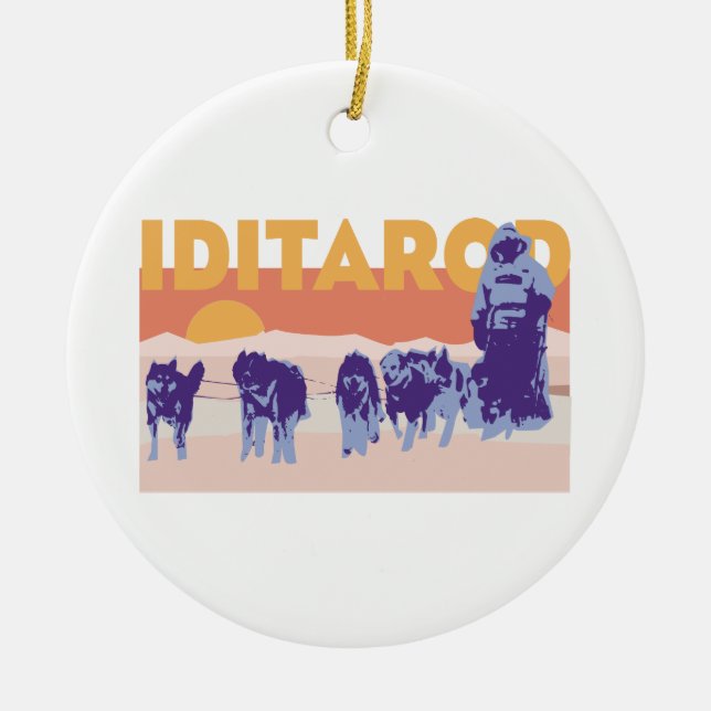 Adorno De Cerámica Iditarod Race (Frente)