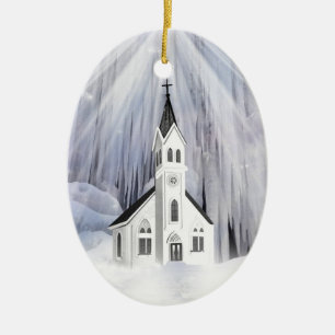 Adorno De Cerámica Iglesia del invierno