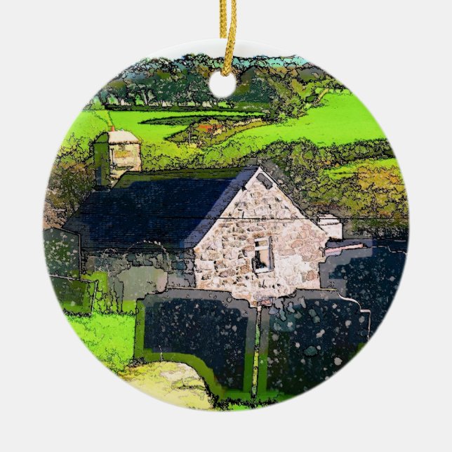 ADORNO DE CERÁMICA IGLESIA RURAL (Frente)