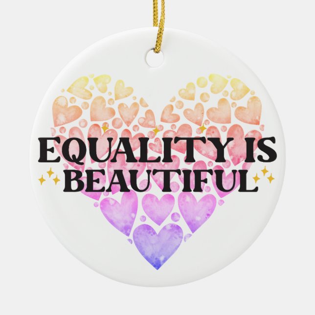 Adorno De Cerámica Igualdad cardíaca (Frente)