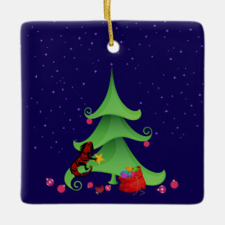 Adorno De Cerámica Iguana caprichosa Oh Árbol de Navidad