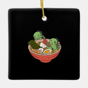Adorno De Cerámica Iguana Kawaii Ramen Gracioso Regalo Mascota