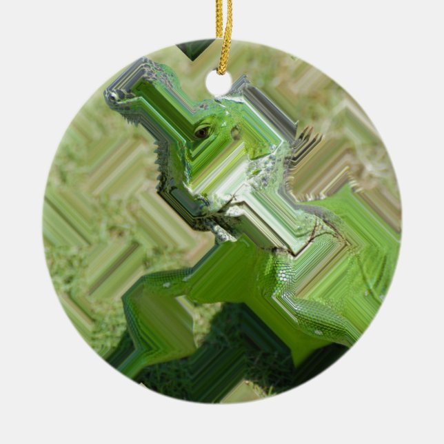 Adorno De Cerámica Iguana verde (Frente)