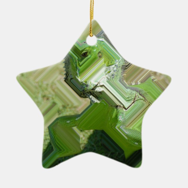 Adorno De Cerámica Iguana verde (Frente)