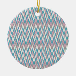 Adorno De Cerámica iKat rosado y azul polvoriento