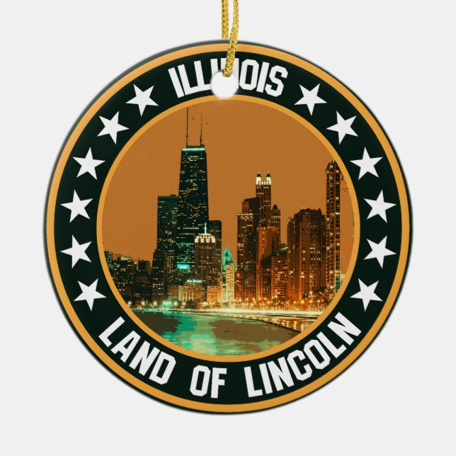 Adorno De Cerámica Illinois (Frente)