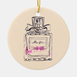 Adorno De Cerámica Ilustracion acuarela de moda de botella Perfume