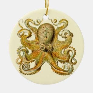 Adorno De Cerámica Ilustración antigua de pulpo monstruo marino