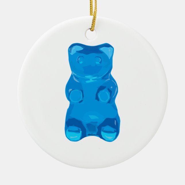 Adorno De Cerámica Ilustracion azul de Gummybear (Frente)